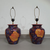 Hand - turned ceramic / glazed vase lamp holders 70s ( most likely French )
Height / vase 40 cm
Depth / 32 cm
Total height 74 cm