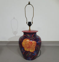 Hand - turned ceramic / glazed vase lamp holders 70s ( most likely French )
Height / vase 40 cm
Depth / 32 cm
Total height 74 cm