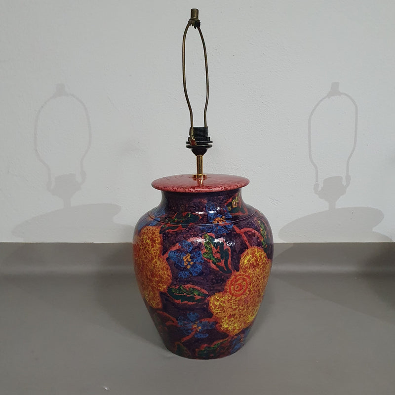 Hand - turned ceramic / glazed vase lamp holders 70s ( most likely French )
Height / vase 40 cm
Depth / 32 cm
Total height 74 cm