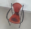 24 chairs in leather and solid wrought iron