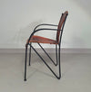 24 chairs in leather and solid wrought iron