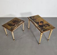 2 x nesting sidetable / neo classic /
Painted gold leaf top /
The battle of Texel