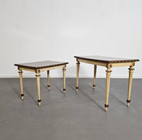 2 x nesting sidetable / neo classic /
Painted gold leaf top /
The battle of Texel