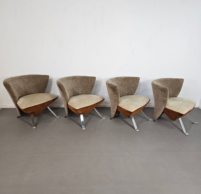 4 x Jada chair duo tone by Giorgio Saporiti for il Loft