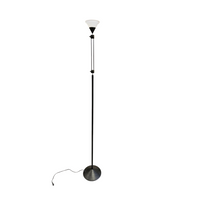 Adjustable / Conical Glass and Black Metal Floor Lamp by Tronconi, 1970s, Italy