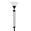 Adjustable / Conical Glass and Black Metal Floor Lamp by Tronconi, 1970s, Italy