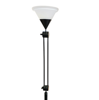 Adjustable / Conical Glass and Black Metal Floor Lamp by Tronconi, 1970s, Italy