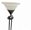 Adjustable / Conical Glass and Black Metal Floor Lamp by Tronconi, 1970s, Italy