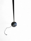 Adjustable / Conical Glass and Black Metal Floor Lamp by Tronconi, 1970s, Italy