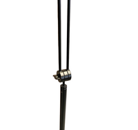 Adjustable / Conical Glass and Black Metal Floor Lamp by Tronconi, 1970s, Italy