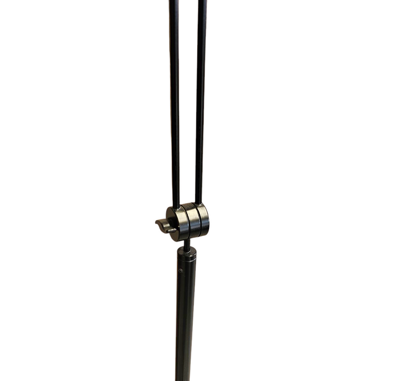 Adjustable / Conical Glass and Black Metal Floor Lamp by Tronconi, 1970s, Italy