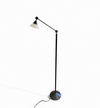 Adjustable / Conical Glass and Black Metal Floor Lamp by Tronconi, 1970s, Italy