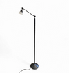 Adjustable / Conical Glass and Black Metal Floor Lamp by Tronconi, 1970s, Italy
