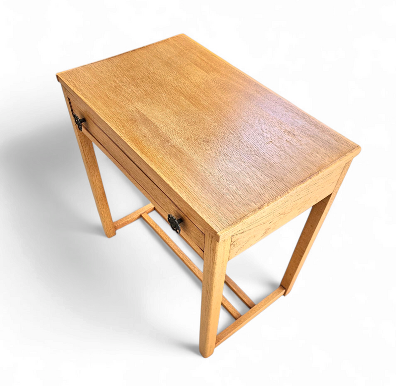 Solid oak side table 1970s