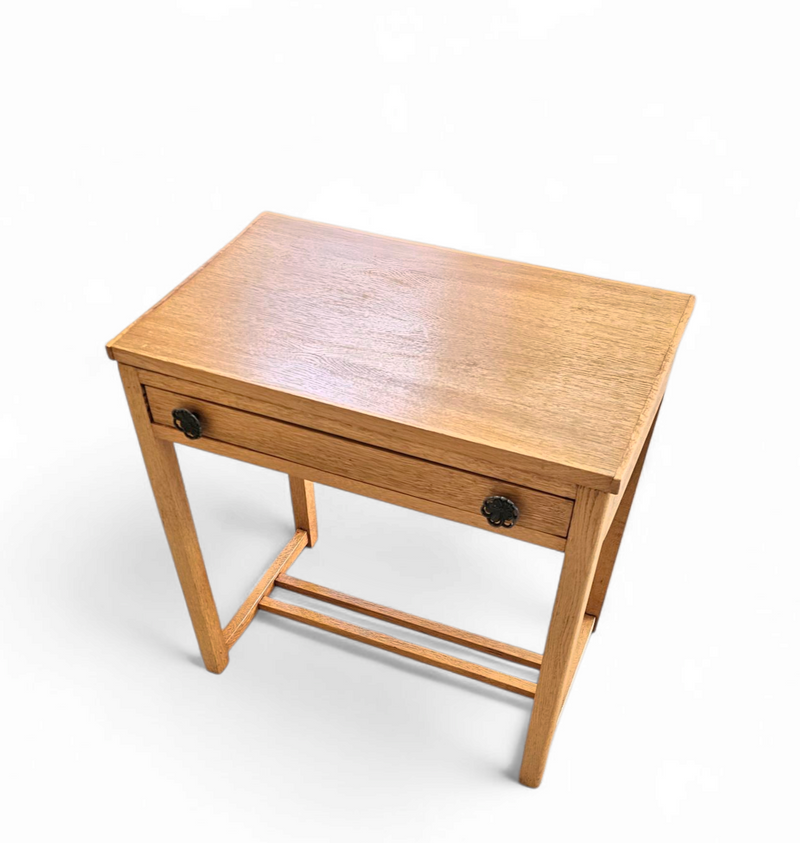 Solid oak side table 1970s
