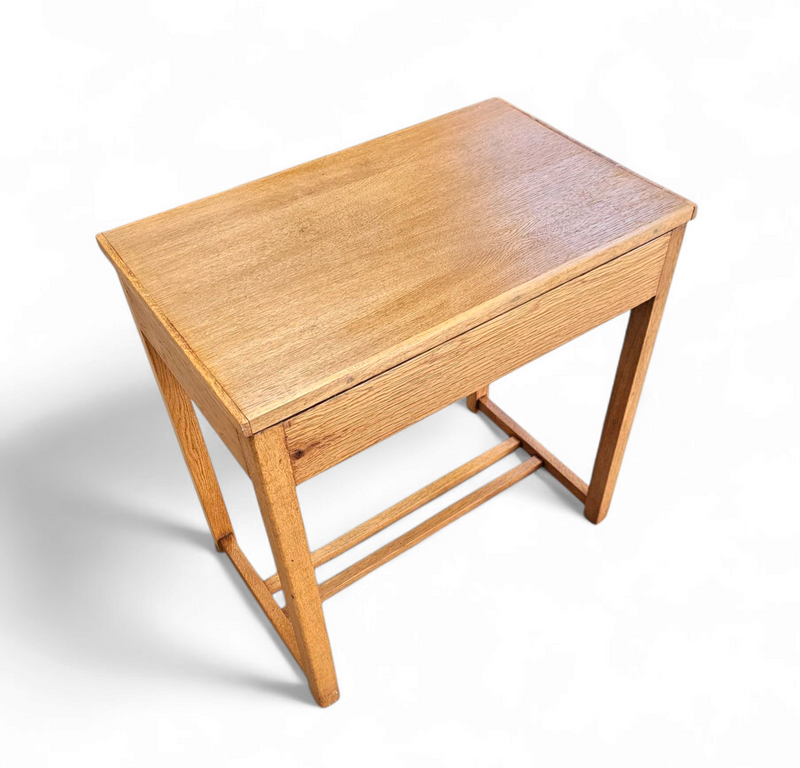 Solid oak side table 1970s