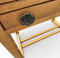 Solid oak side table 1970s
