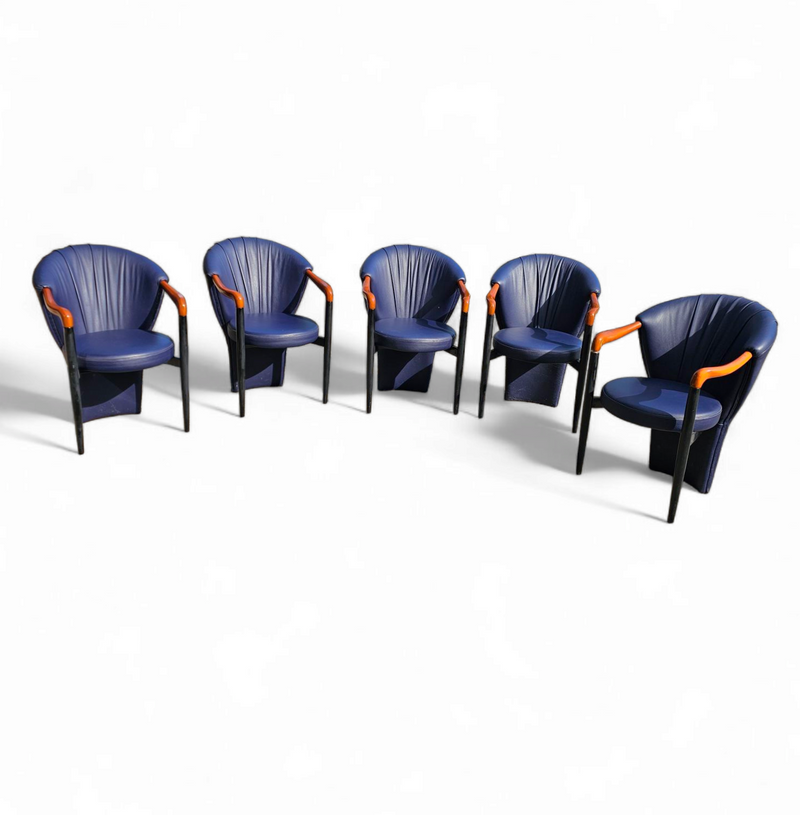 6 x Costantini arm chair /dark blue leather