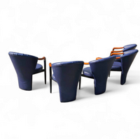 6 x Costantini arm chair /dark blue leather