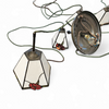 3 light chandelier with glass shades /Art Deco