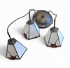 3 light chandelier with glass shades /Art Deco