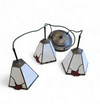 3 light chandelier with glass shades /Art Deco