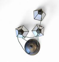 3 light chandelier with glass shades /Art Deco