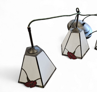 3 light chandelier with glass shades /Art Deco
