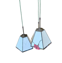 3 light chandelier with glass shades /Art Deco