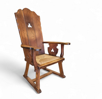 High back / monastry / rush seat armchair 1950s