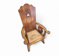 High back / monastry / rush seat armchair 1950s
