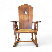 High back / monastry / rush seat armchair 1950s