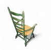 Vintage transparent Green Wooden Arm Chair / Rush Seat / high back Ladder chair