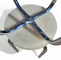 Stools with a decorative top made with sand , seashells, and a starfish embedded in a clear acrylic / 1970s
