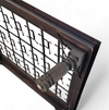 Frenche / brutalist Coffee table / forged / wrought iron / shepherd with dog and his herd 1970s / transparent glass top