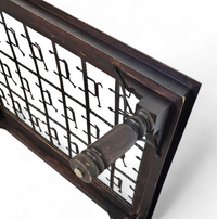 Frenche / brutalist Coffee table / forged / wrought iron / shepherd with dog and his herd 1970s / transparent glass top