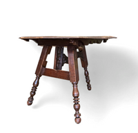 Antique tripot carved folding table / Netherlands / oak /19th century circa 1880.