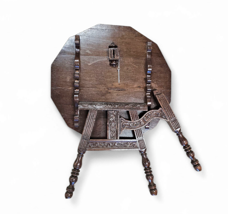 Antique tripot carved folding table / Netherlands / oak /19th century circa 1880.