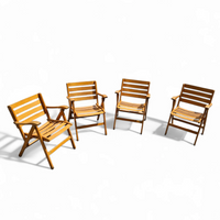 4 x Folding Chairs by Ico & Luisa Parisi for Reguitti, Italy, 1970s,