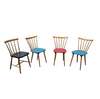 4 x spindle chair / blue / red /  black 1960s