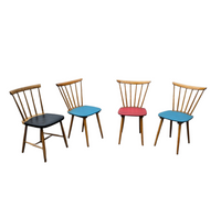 4 x spindle chair / blue / red /  black 1960s