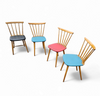 4 x spindle chair / blue / red /  black 1960s