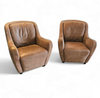 2 x Natuzzi lounge chairs / leather / 1980s