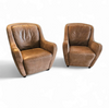 2 x Natuzzi lounge chairs / leather / 1980s