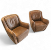 2 x Natuzzi lounge chairs / leather / 1980s