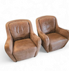 2 x Natuzzi lounge chairs / leather / 1980s