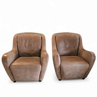 2 x Natuzzi lounge chairs / leather / 1980s