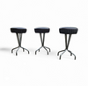 3 x stool / black top / chrome frame / 1970s