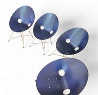 4 x dark blue Thonet S664 dining chairs /designed in 1954 by Eddie Harlis