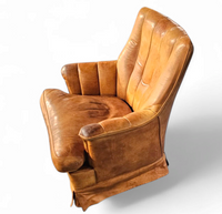 Sheep Leather club chair 1970s with magazine holder